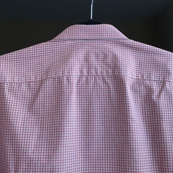 MENS SIZE LARGE SALVATORE FERRAGAMO COTTON DRESS SHIRT RED PLAID - Picture 11 of 14